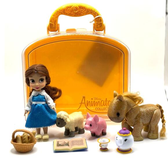 Disney Animators' Collection Belle, Beauty and the Beast Mini Doll Play Set Case - Picture 1 of 4